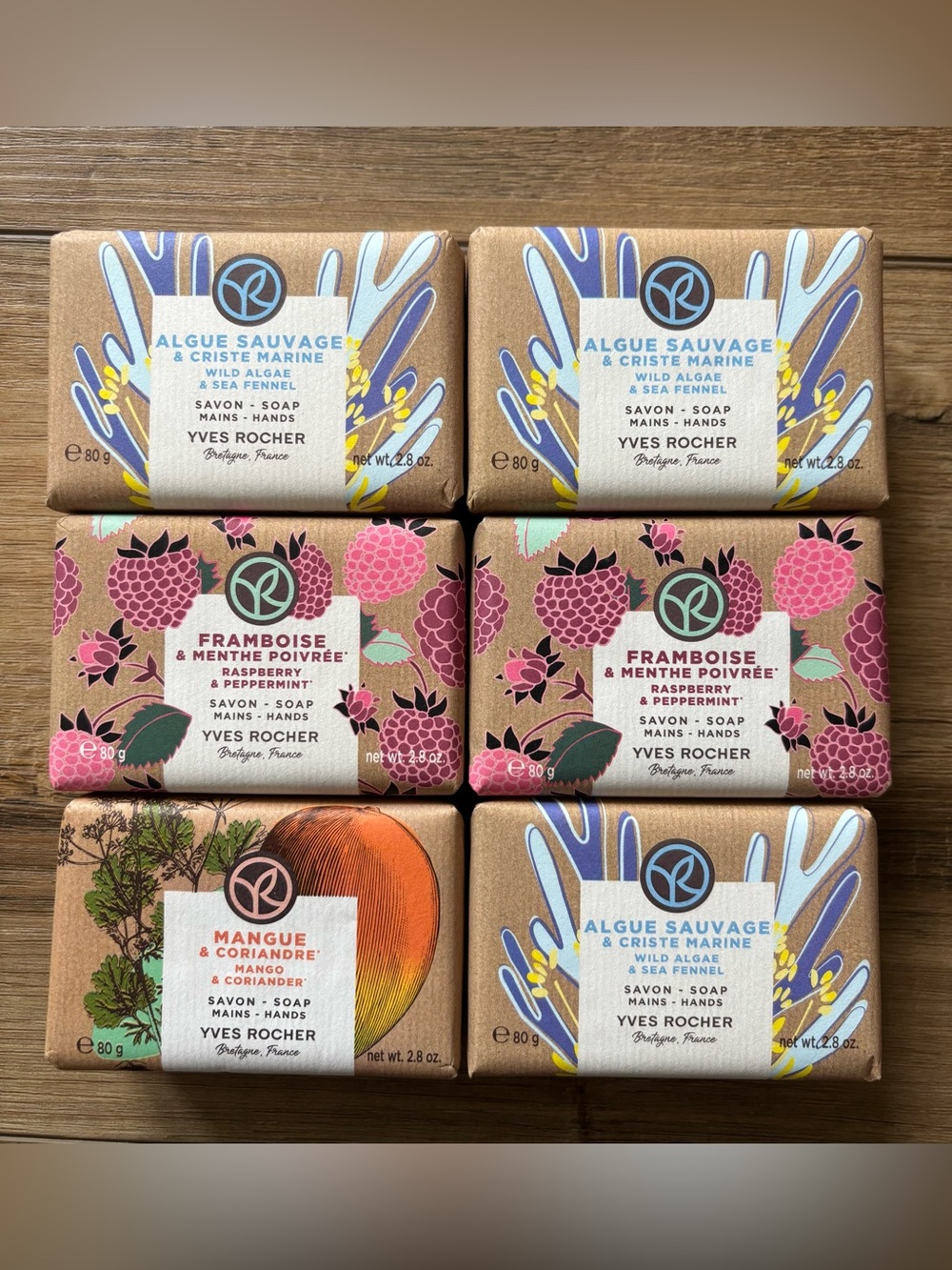 Yves Rocher Solid Hand Soap Bars Set of 6